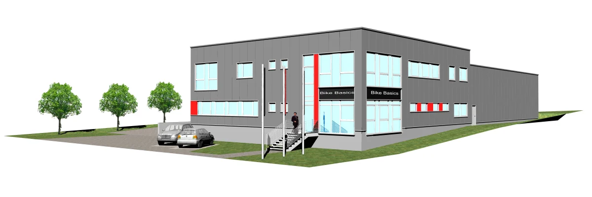 Neubau eines Verwaltungsgebäudes mit Produktionshalle - BikeBasics GmbH