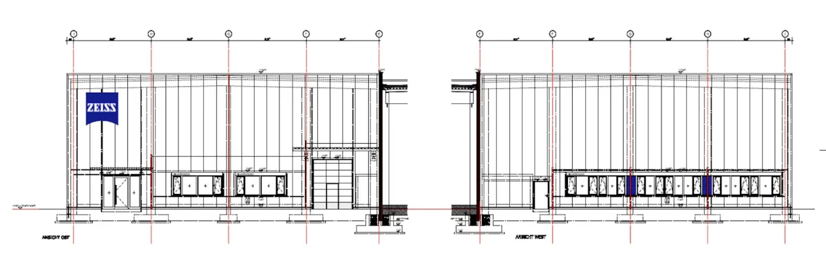 Produktionshalle mit Verwaltung - Carl Zeiss QEC GmbH