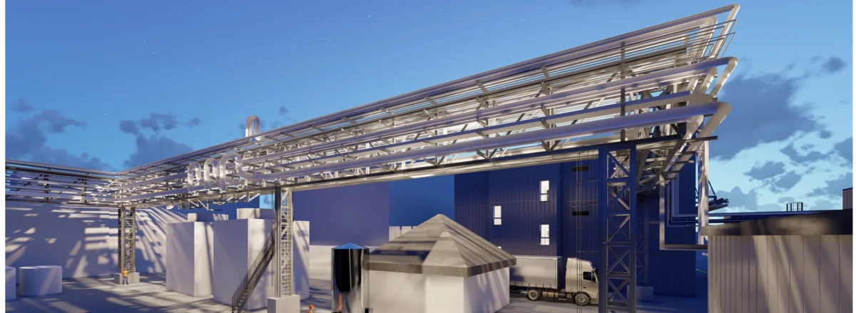 Rohrbrücke innerhalb des Produktionsgeländes - Finzelberg GmbH & Co. KG