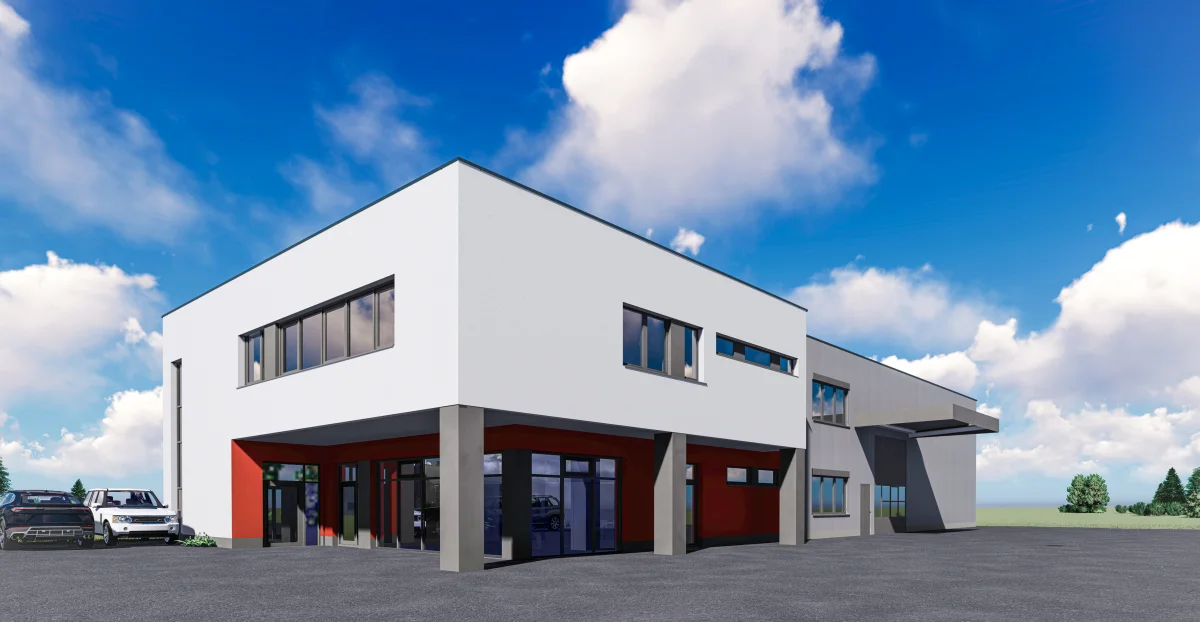 Gewerbebau mit Büro & Lagerhalle - Lederer GmbH